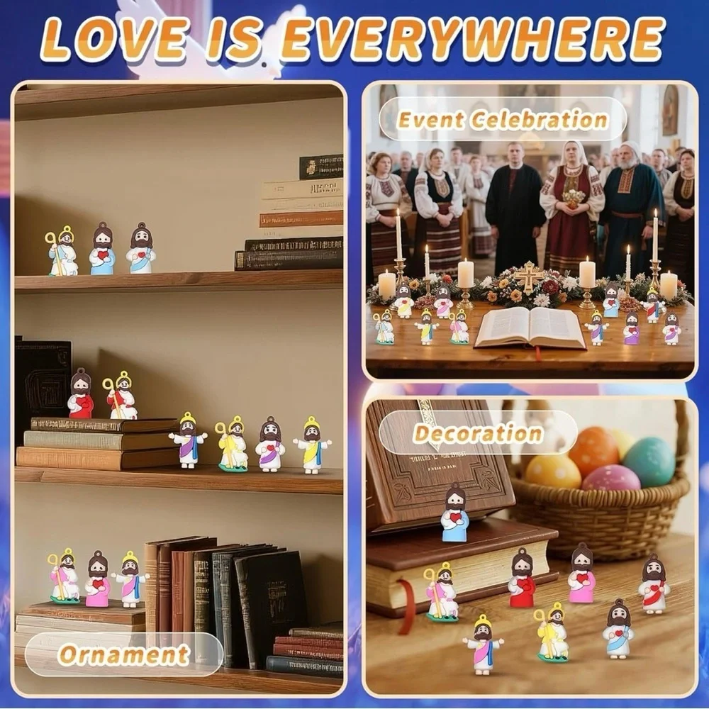 60 Mini Jesus Figurines Bulk NIB Sunday School Gifts Baptism Church Party Favors
